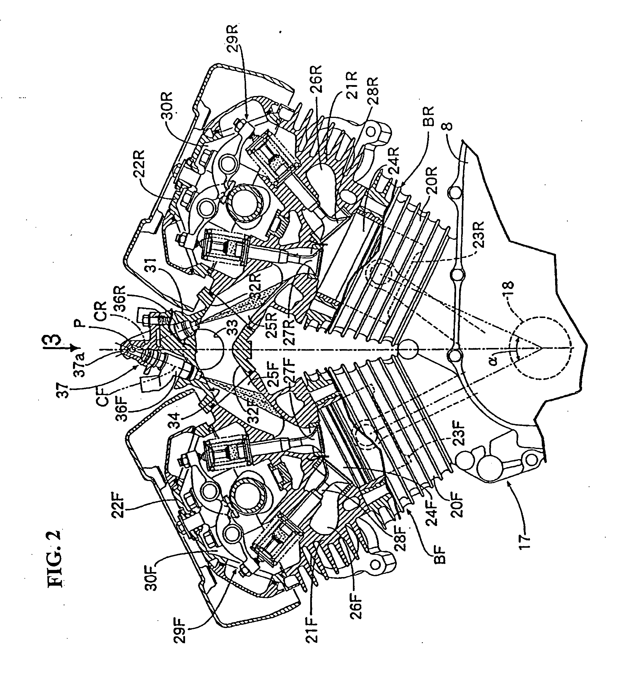 Fuel routing structure for a V-type engine