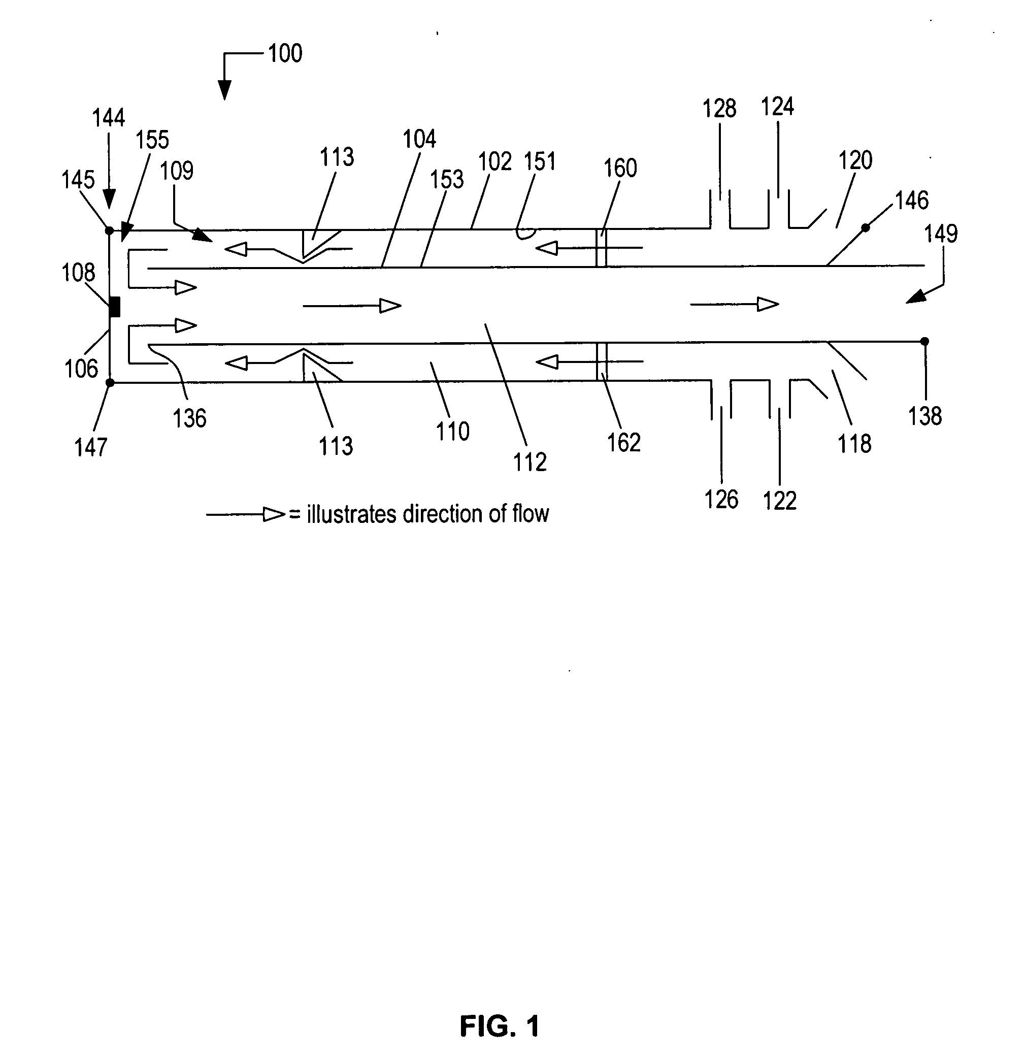 Pulse detonation combustor with folded flow path