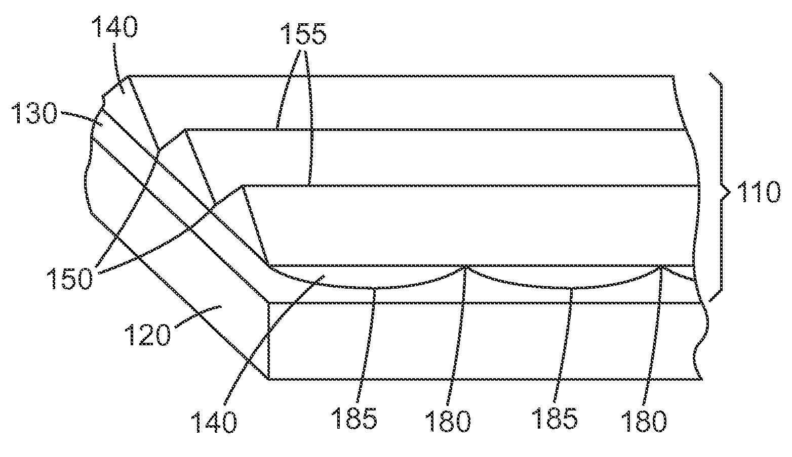 Lightning protection sheet with patterned discriminator