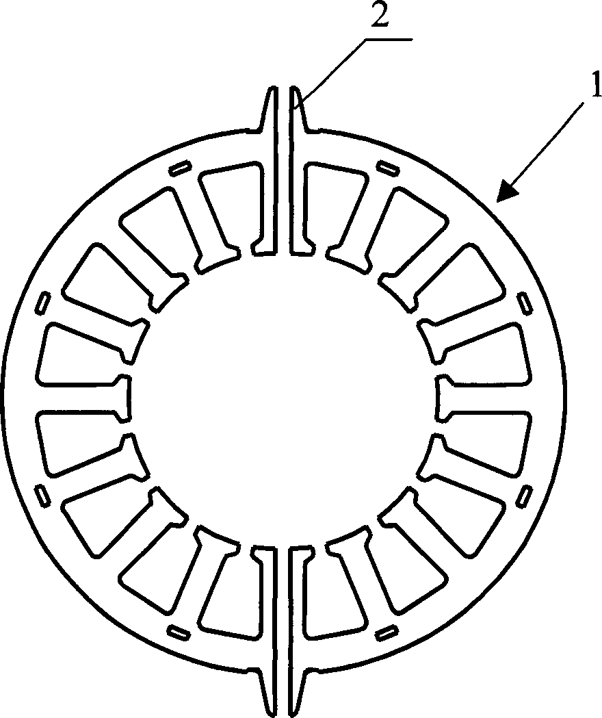 Connection structure of plastic packaged motor stator iron core