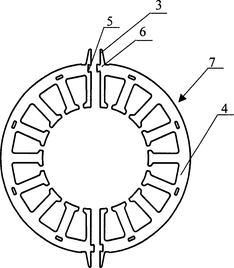 Connection structure of plastic packaged motor stator iron core
