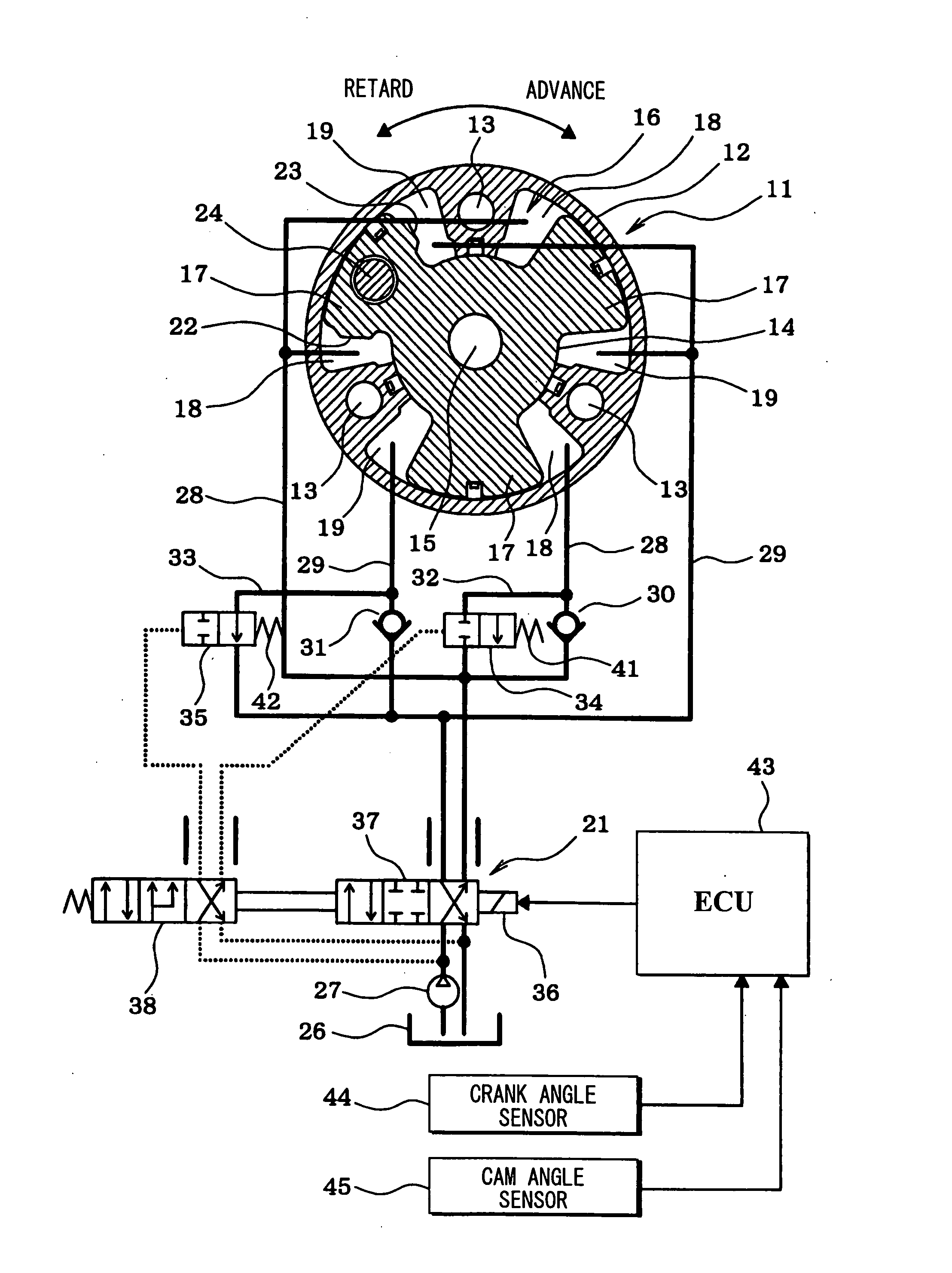 Diagnosis system for vane-type variable valve timing controller
