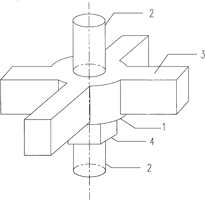 Connecting joint of ring beam of steel core concrete column used for topdown construction method foundation pit engineering