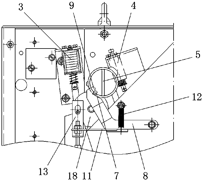 A high-voltage circuit breaker push-on closing locking device