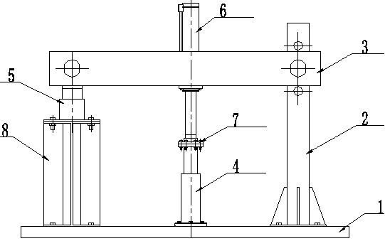 A test device for simulated working conditions of outrigger hydraulic cylinders