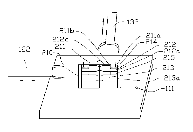 Assembling and testing device and method thereof