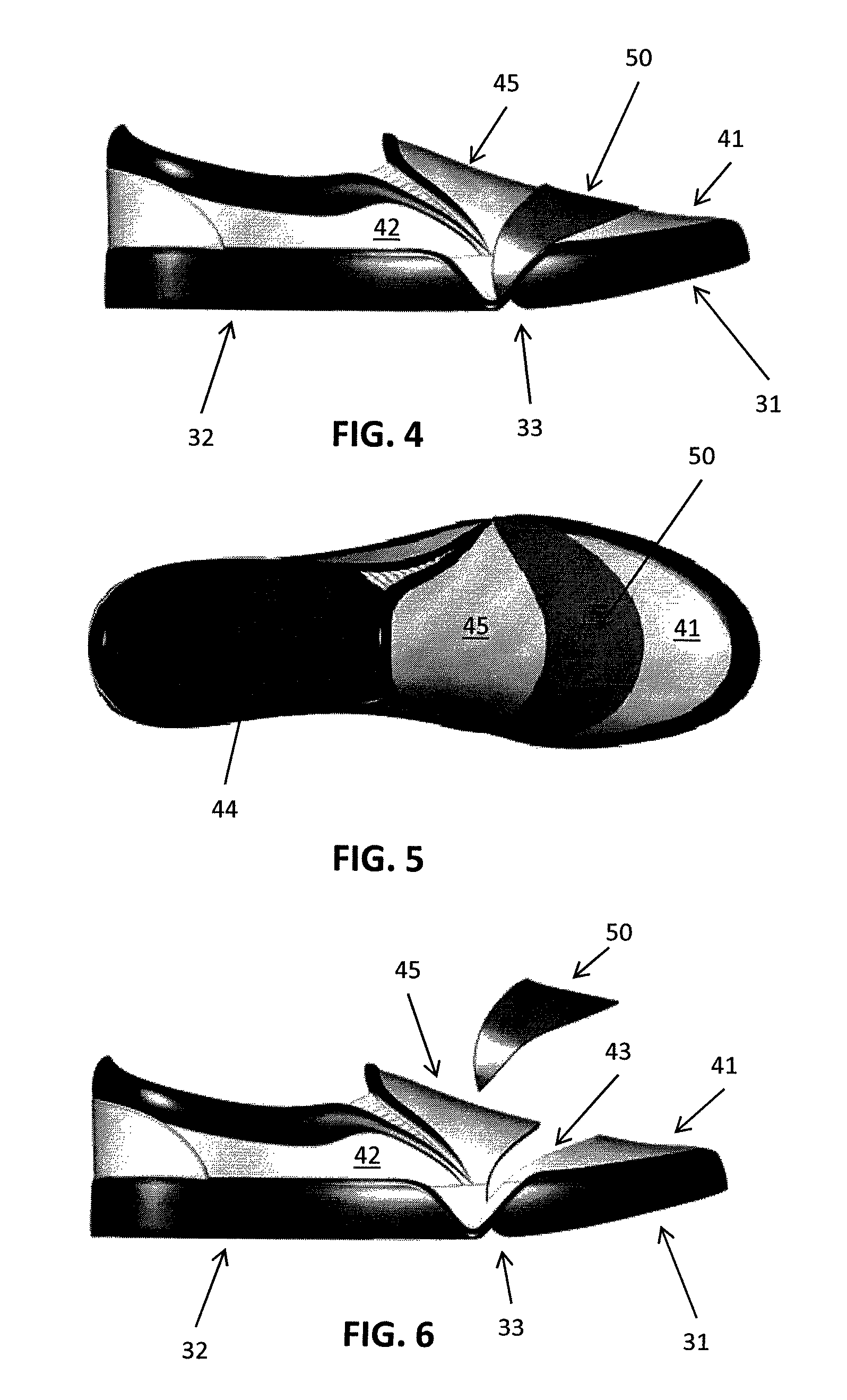 Shoe with transverse aperture and cover