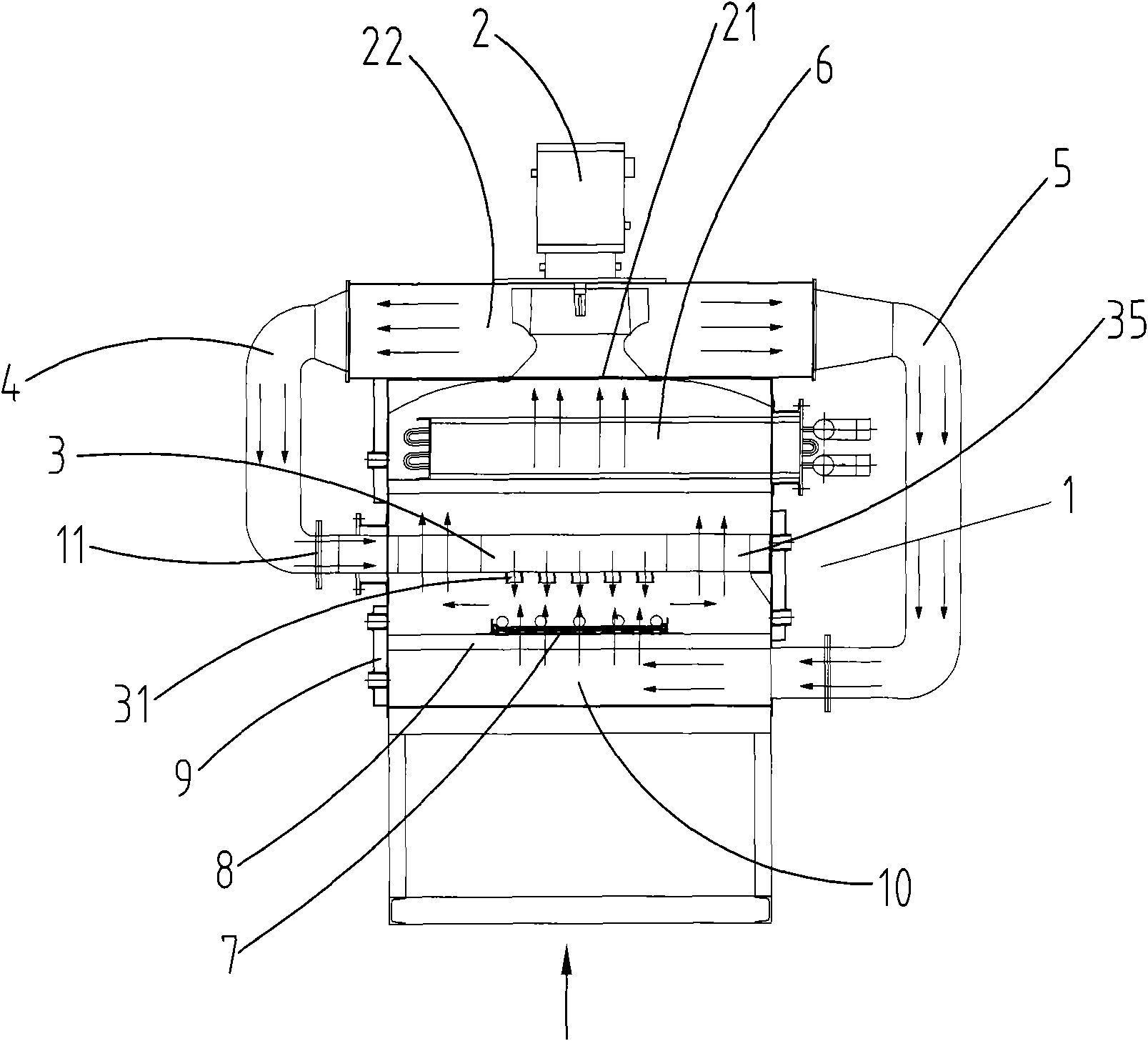 Jet cooling device for heat treatment furnace