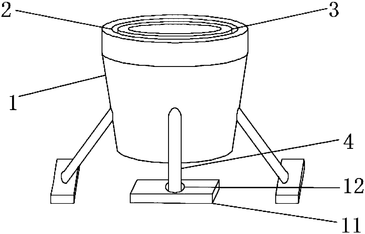 Anti-turnover flowerpot for planting of flowers and plants