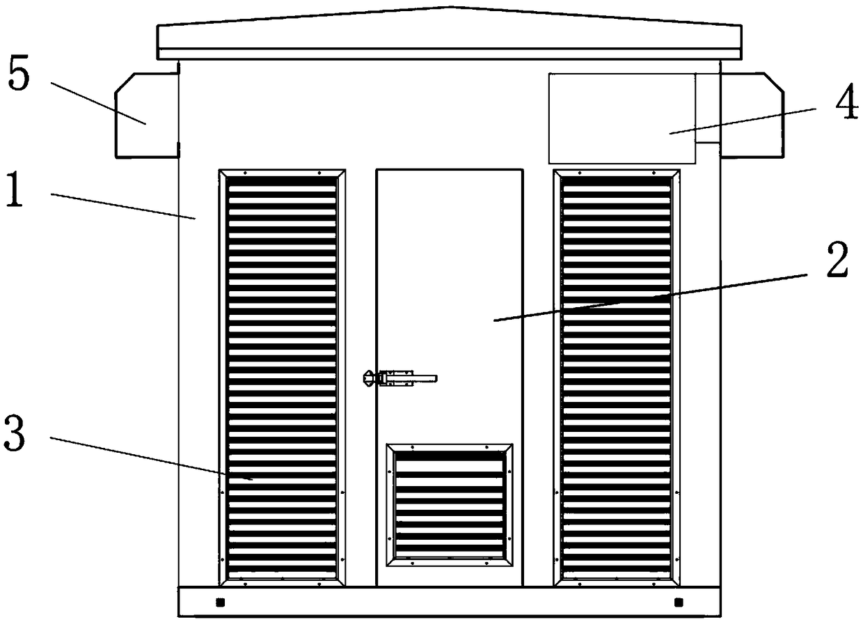 U-shaped ventilation dustproof photovoltaic box-type transformer substation and using method