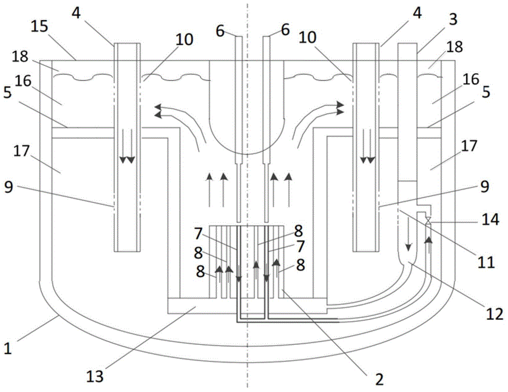 Main loop circulating device for pool type liquid heavy metal cooling reactor