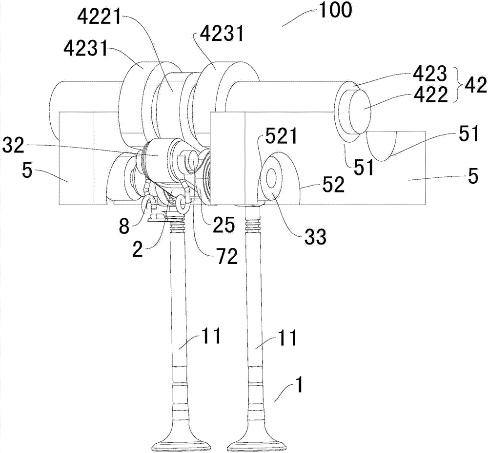 Valve mechanism for engine and vehicle comprising valve mechanism