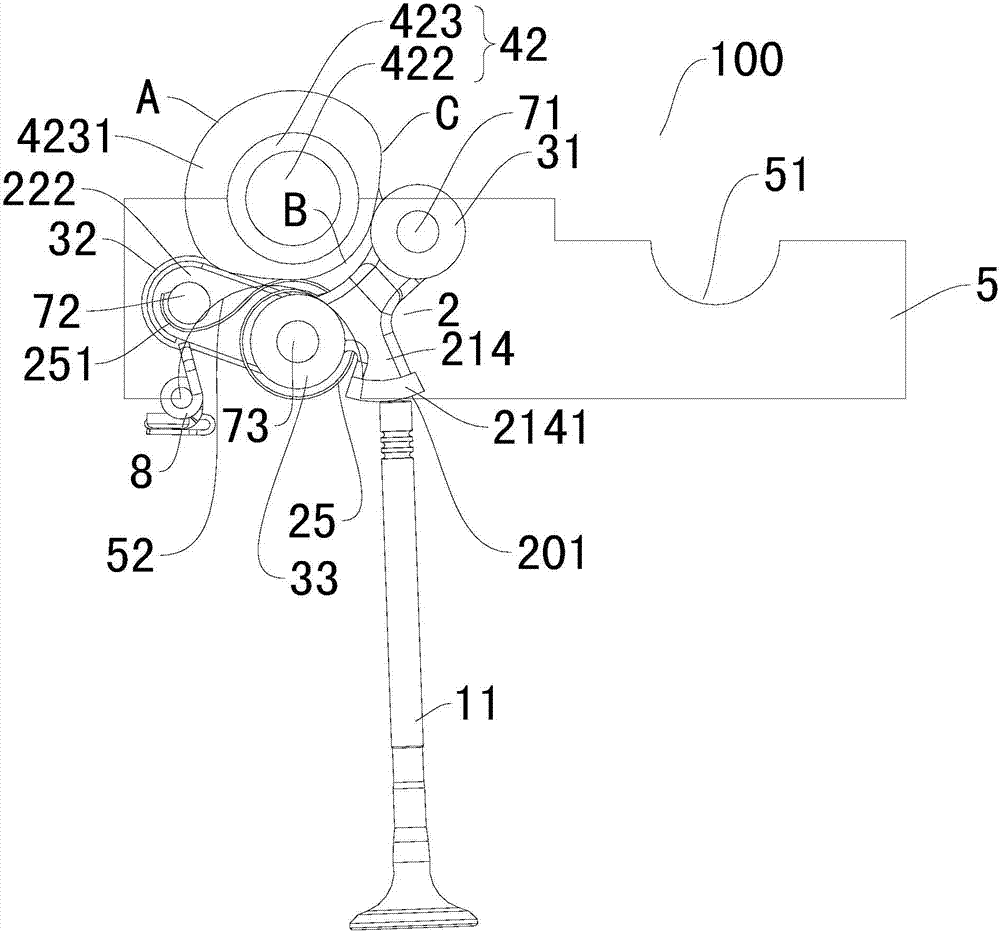 Valve mechanism for engine and vehicle comprising valve mechanism
