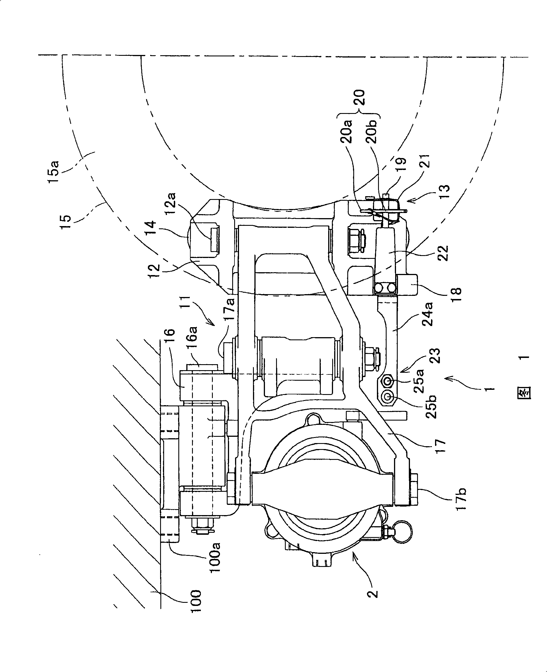 Brake pressure cylinder device and brake tongs device
