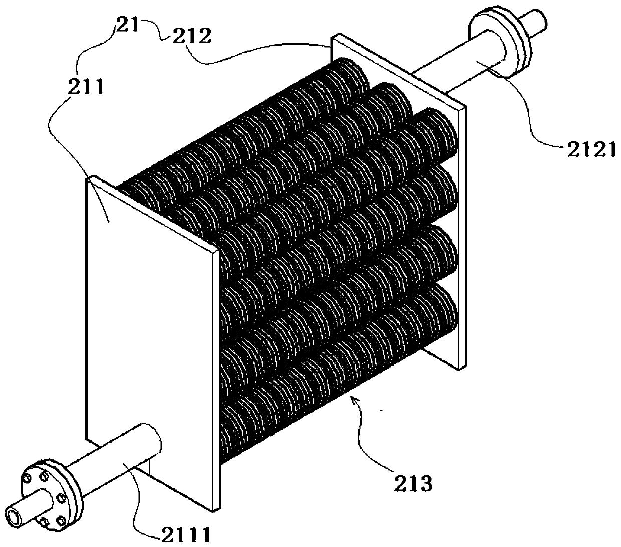 Dry desulfurization, denitrification and purification integrated device for kiln flue gas