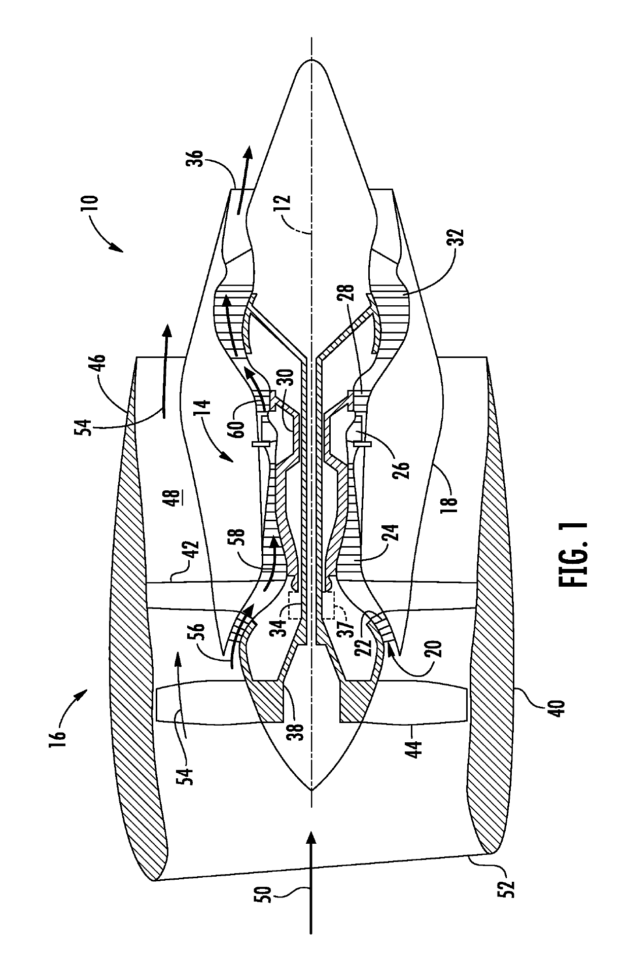 Aeroderivative jet engine accessory starter relocation to main shaft—directly connected to HPC shaft