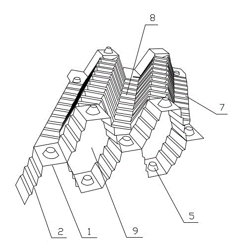 Cooling tower packing with inclined folded waves
