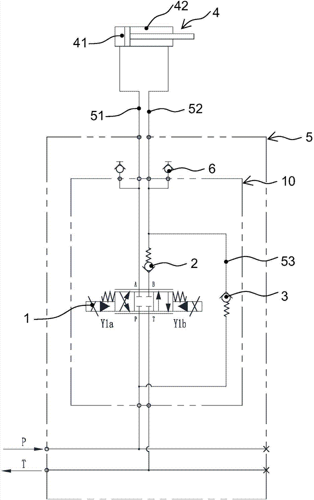 Hydraulic control system and hydraulic control method of front blank pushing cylinder of perforating machine