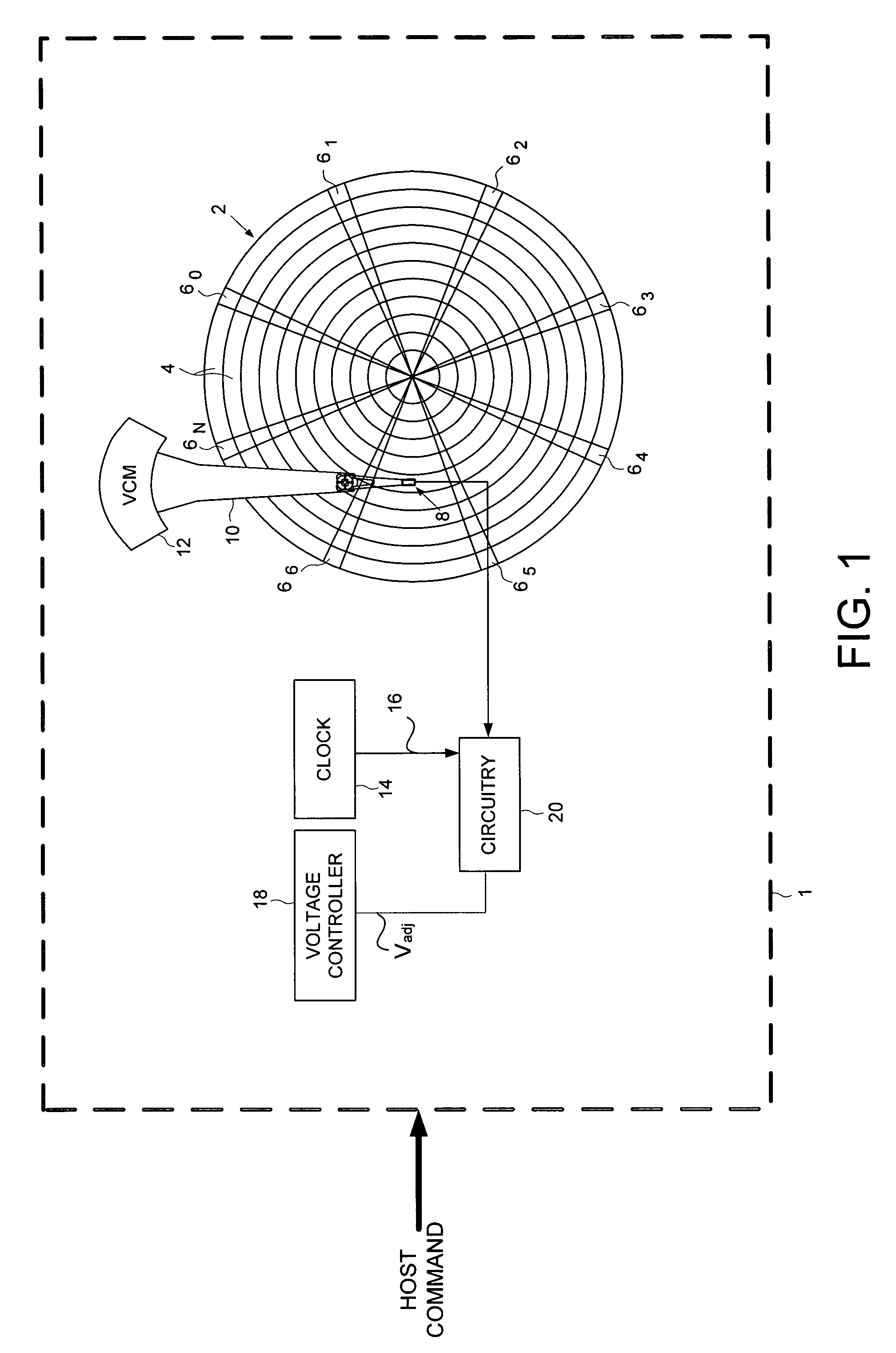 Adjusting voltage delivered to disk drive circuitry based on a selected zone