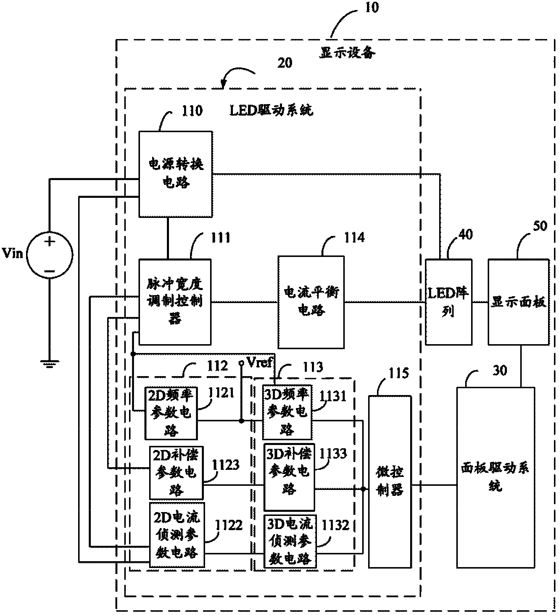 Light emitting diode drive system and display device using same