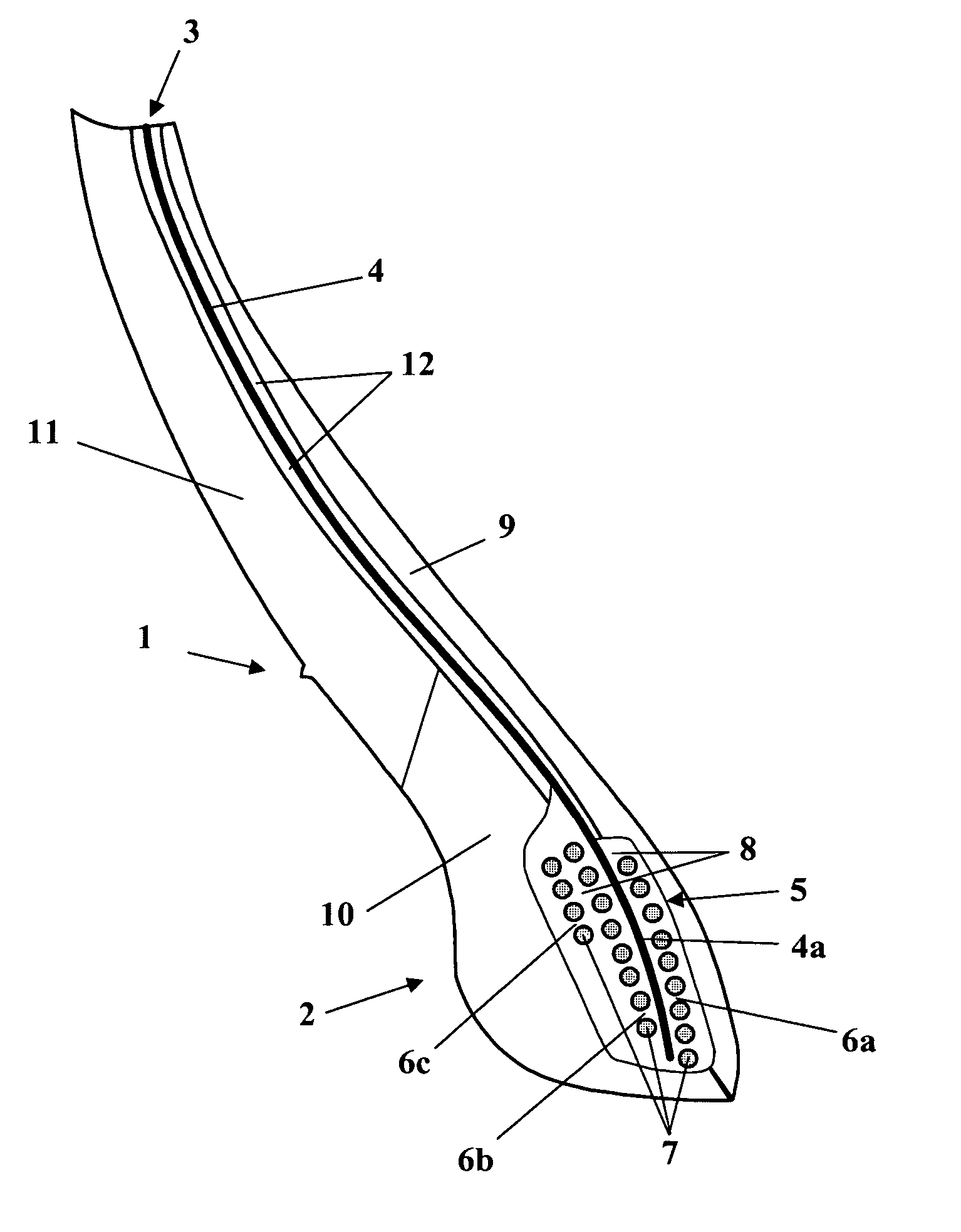 Tire with metal cable anchoring reinforcing member