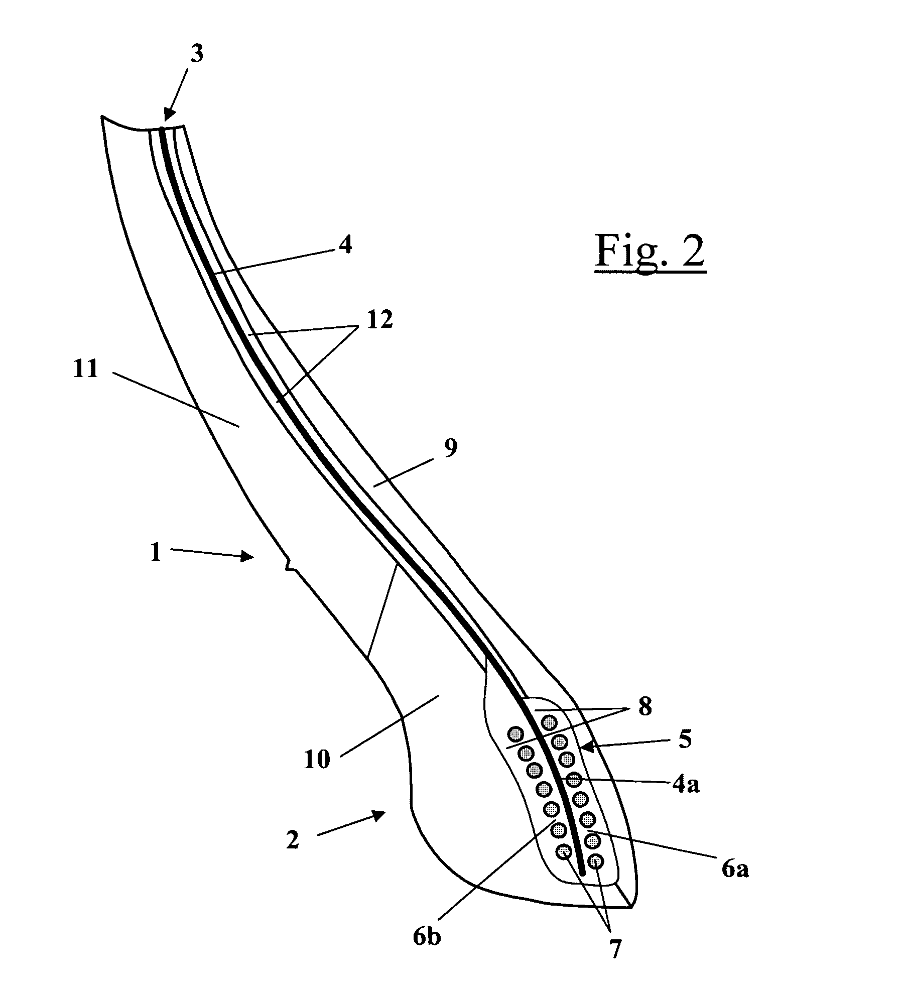 Tire with metal cable anchoring reinforcing member