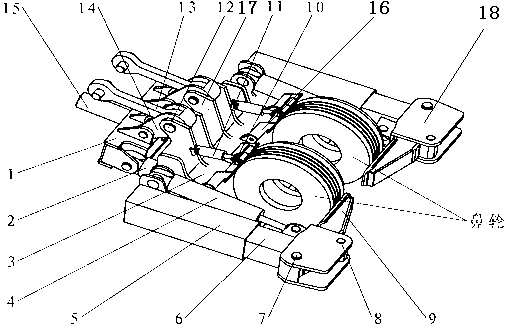 Holding device for airplane nose wheel