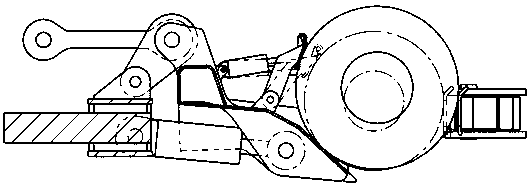 Holding device for airplane nose wheel