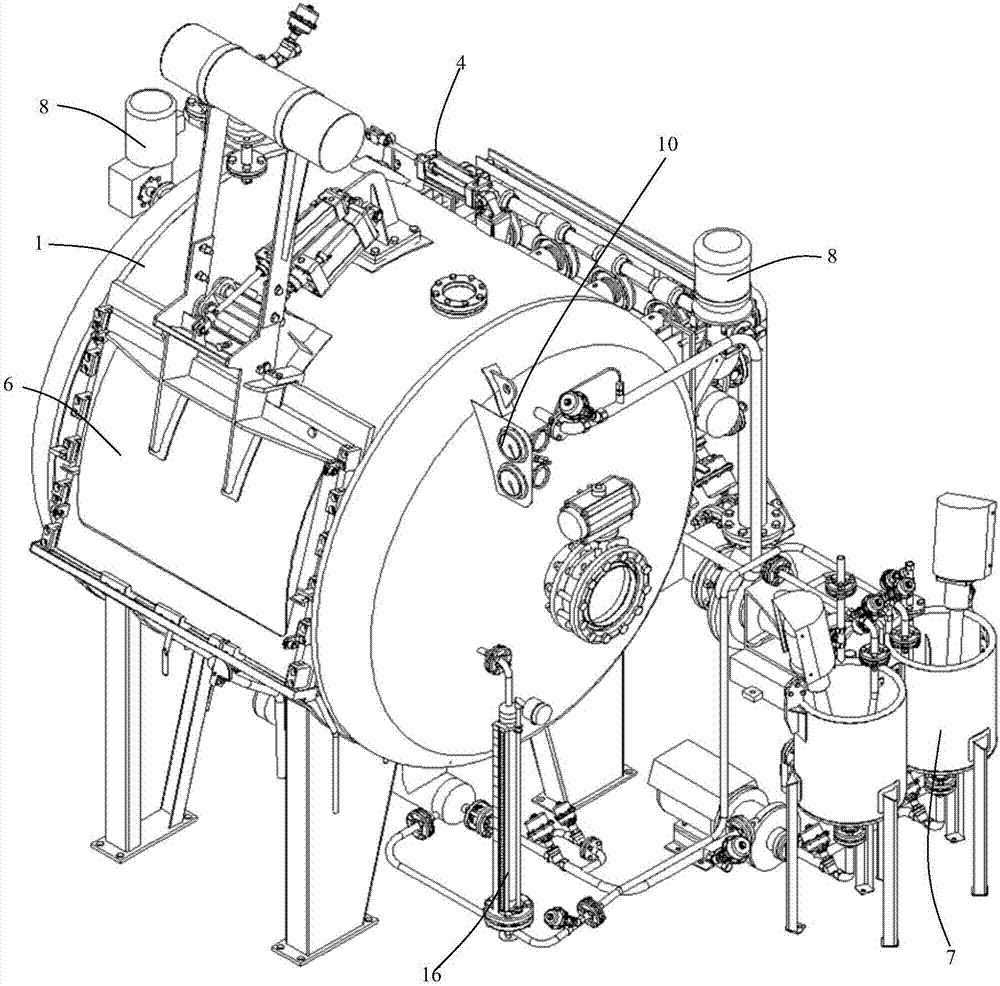 Low-bath-ratio segmented dyeing jet dyeing machine