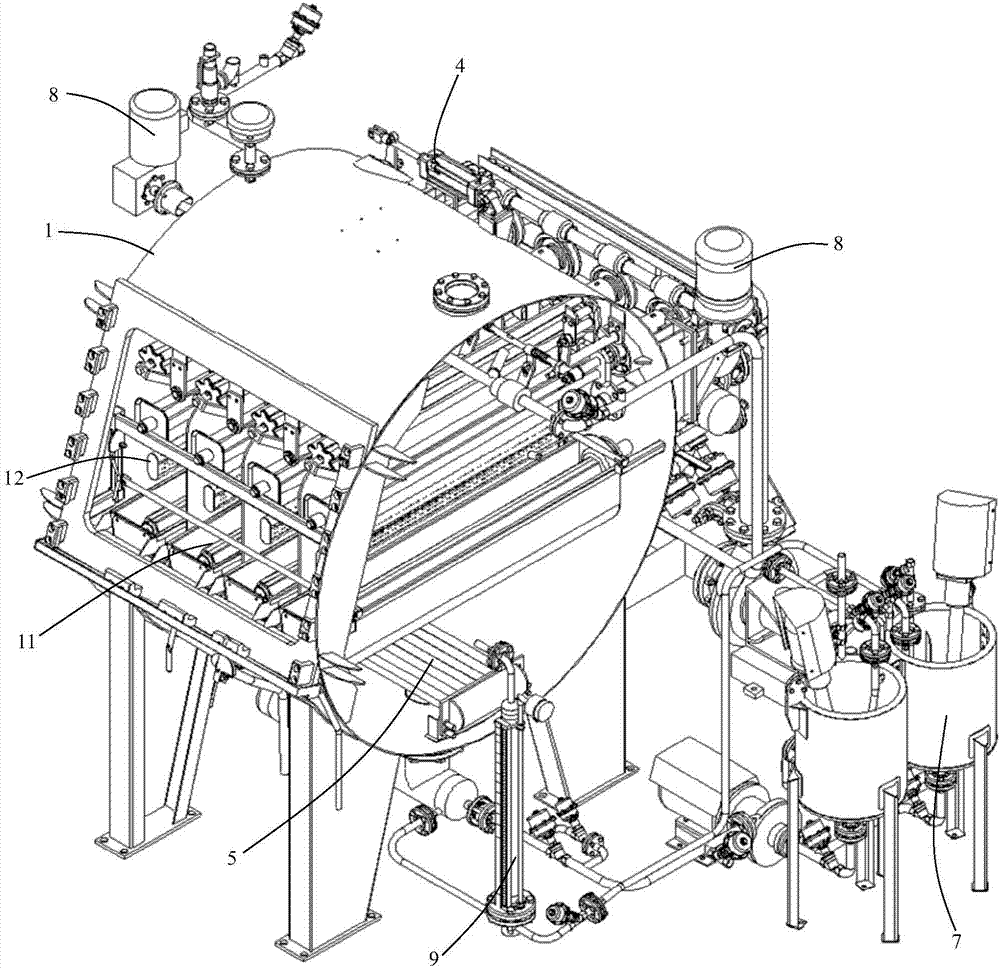 Low-bath-ratio segmented dyeing jet dyeing machine