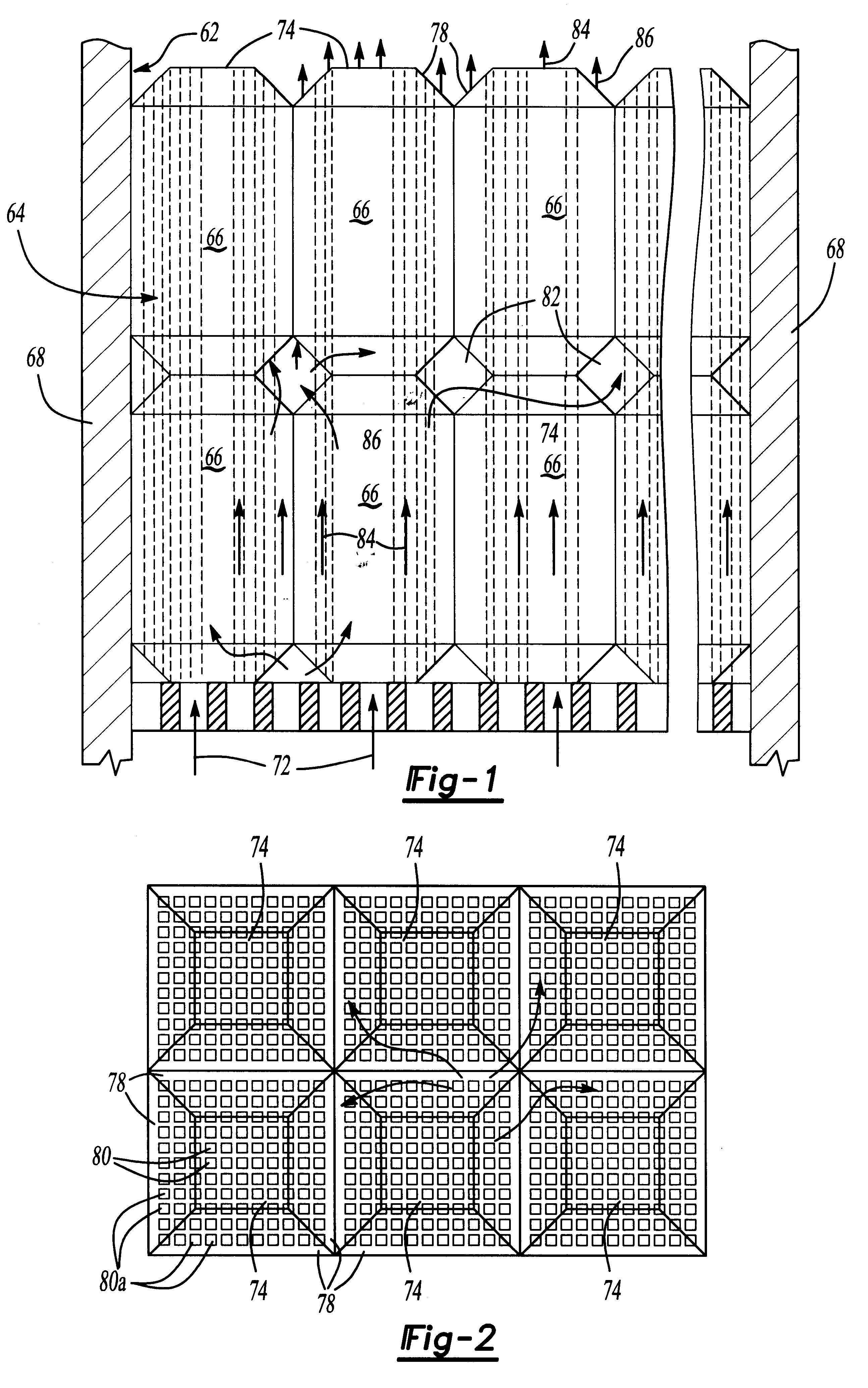 Pollution abatement reactor system having nonprismatic structured media