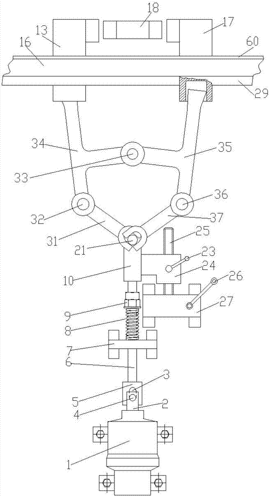 Horizontal electromagnetic pulling type safety braking device for gear and rack driven lifting equipment