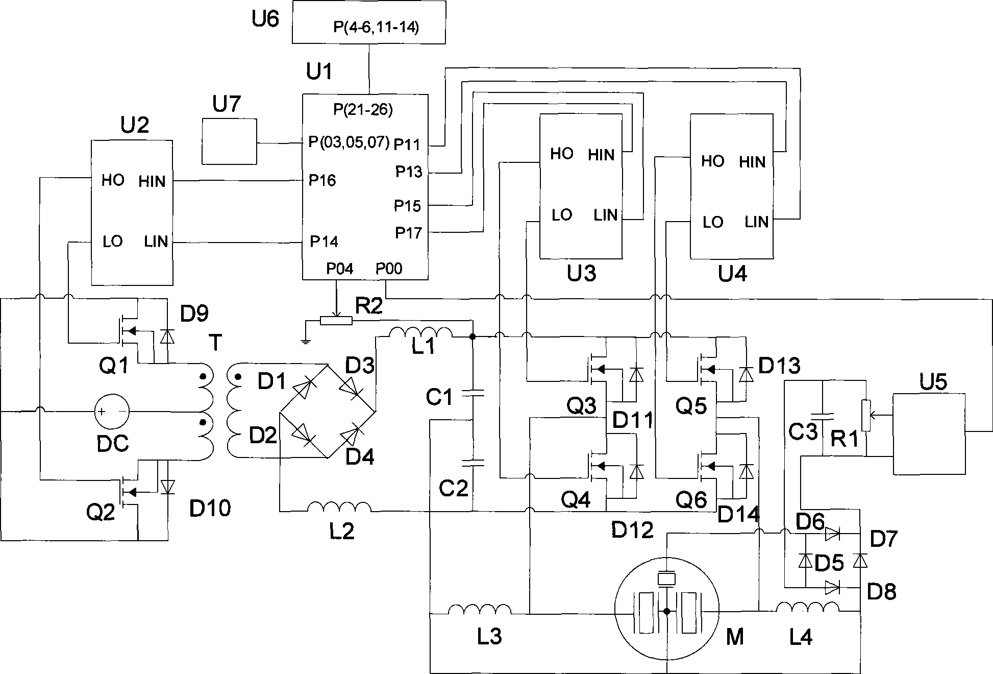 Ultrasound motor drive controller based on embedded system level chip