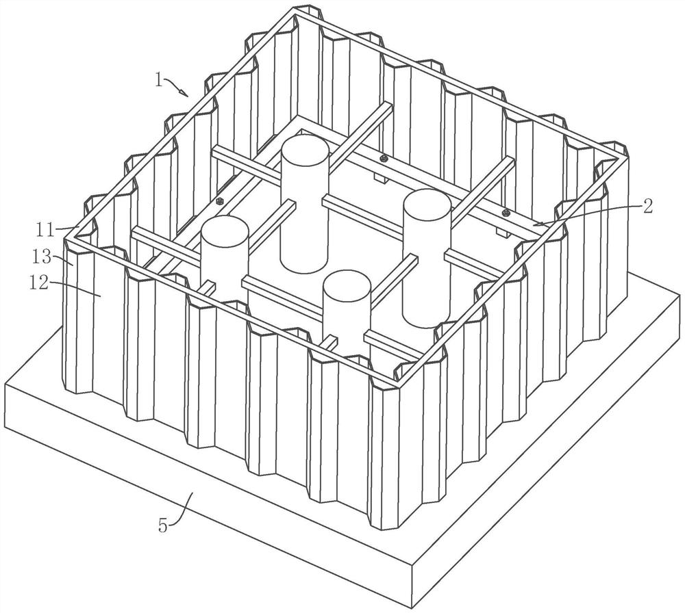 Bottom sealing concrete construction structure for water seepage cofferdam design and method thereof