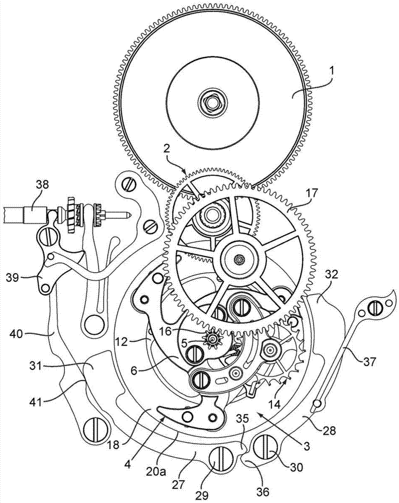 Watch movement with tourbillon and balance stop