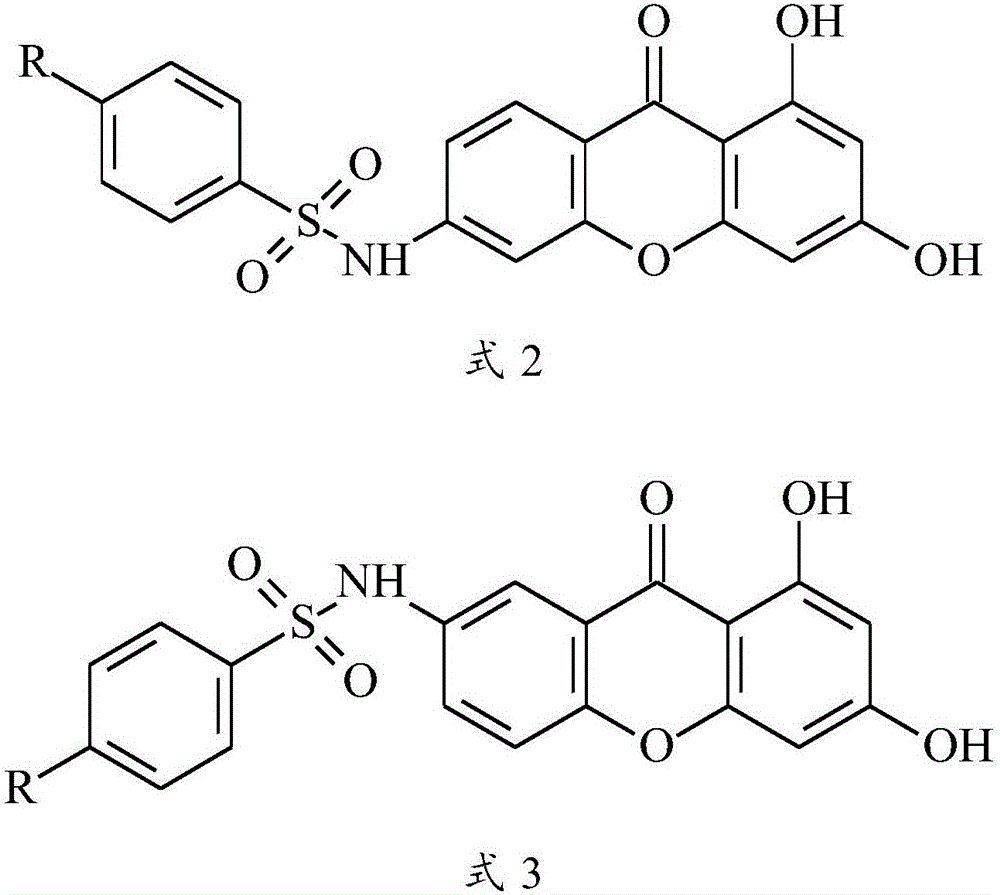 Xanthone sulfonamide derivative as well as preparation method and application thereof