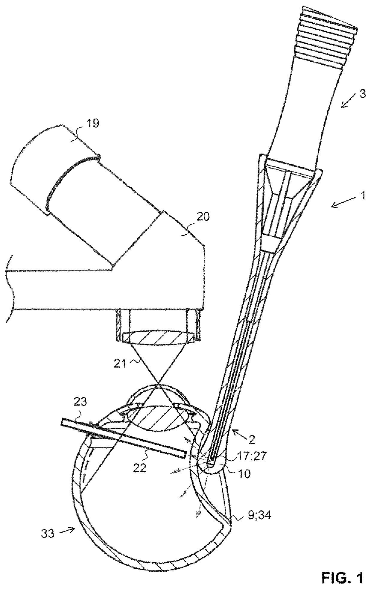 Light instrument for illuminating the intraocular space