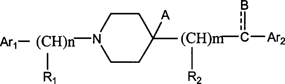 Aralkylpiperidine derivative and application thereof in preparing analgesic and sedative medicament