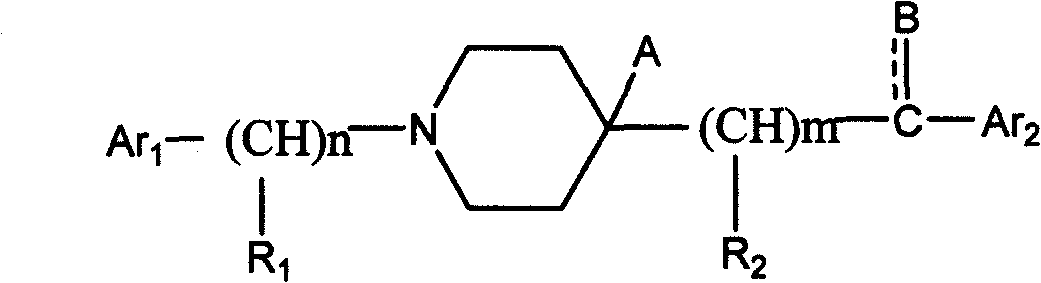 Aralkylpiperidine derivative and application thereof in preparing analgesic and sedative medicament