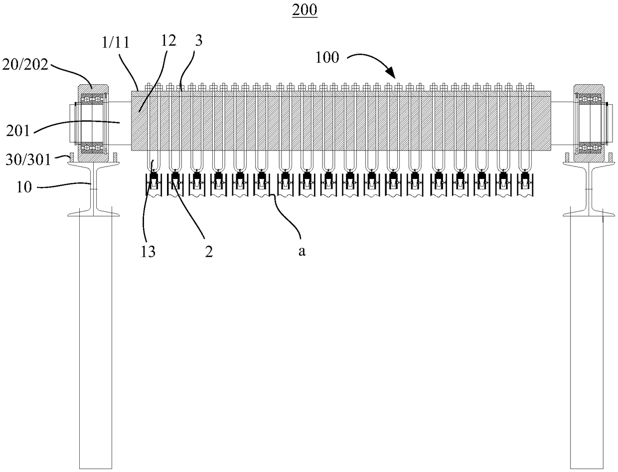 Hanging structure, paper tube conveying system and paper tube production line