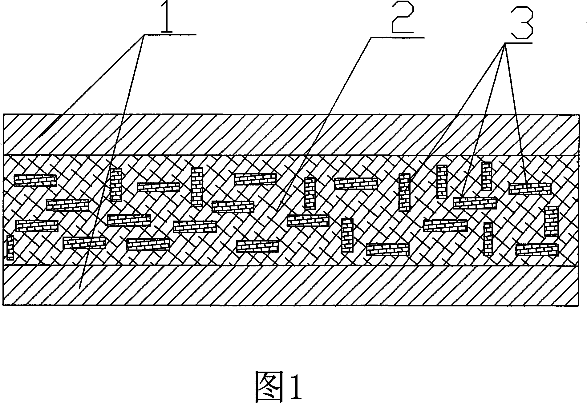 Fibre reinforcement plate composite foaming cement thermal insulation bricklaying and production method thereof