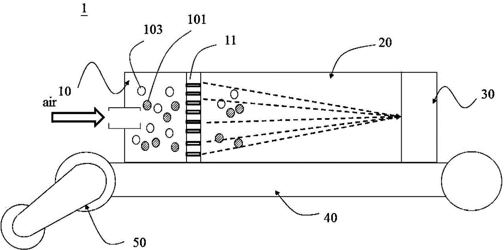 Mobile type gas detection mass spectrometer device