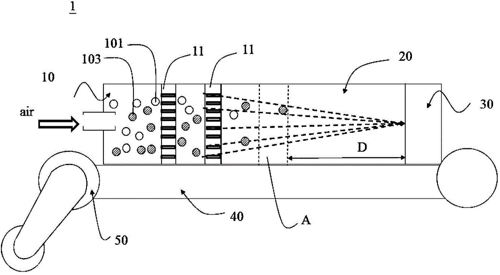 Mobile type gas detection mass spectrometer device