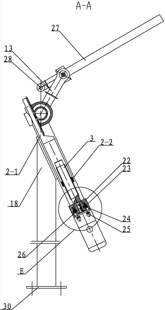 Swing rod and sliding block reciprocating type solar wing auxiliary turnover mechanism