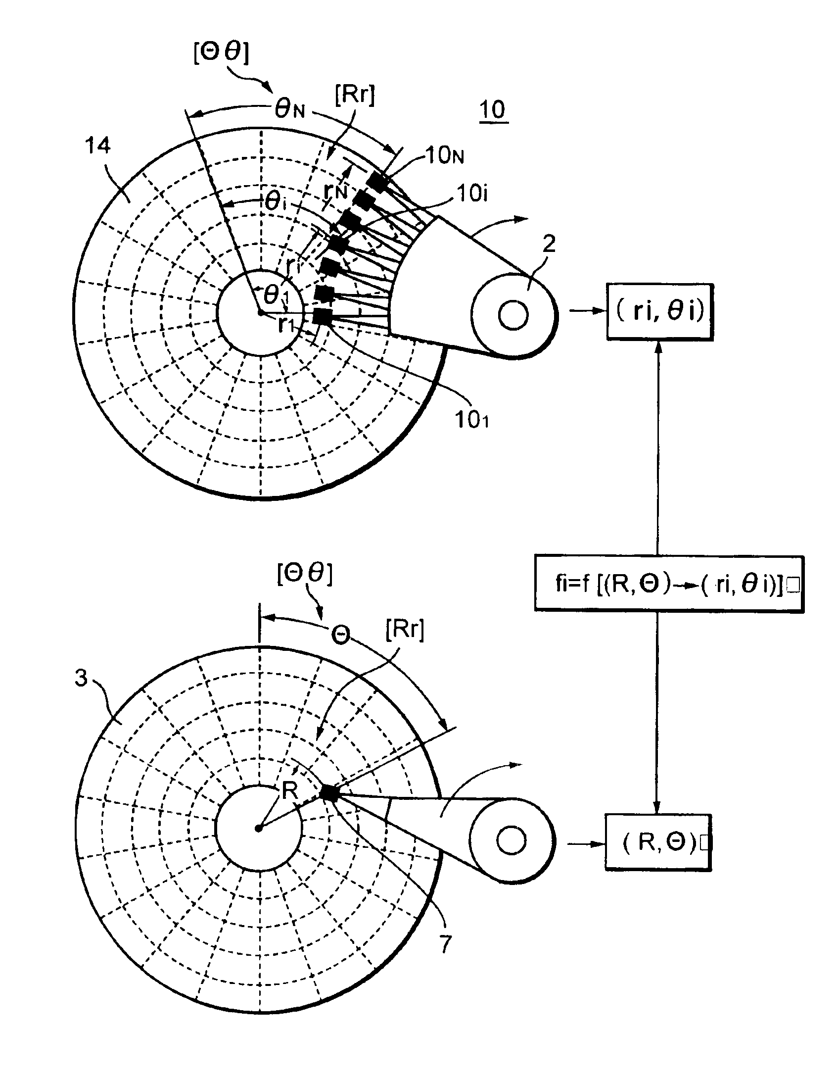 Method for obtaining head positions in magnetic data writing apparatus