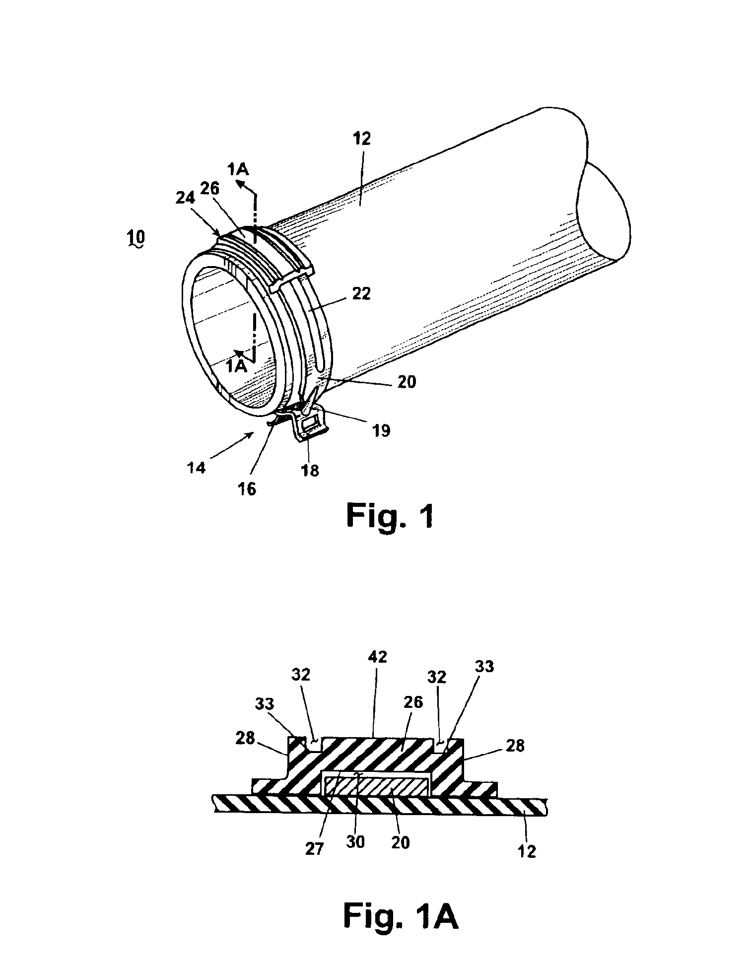 Hose with serviceable molded-on hose clamp