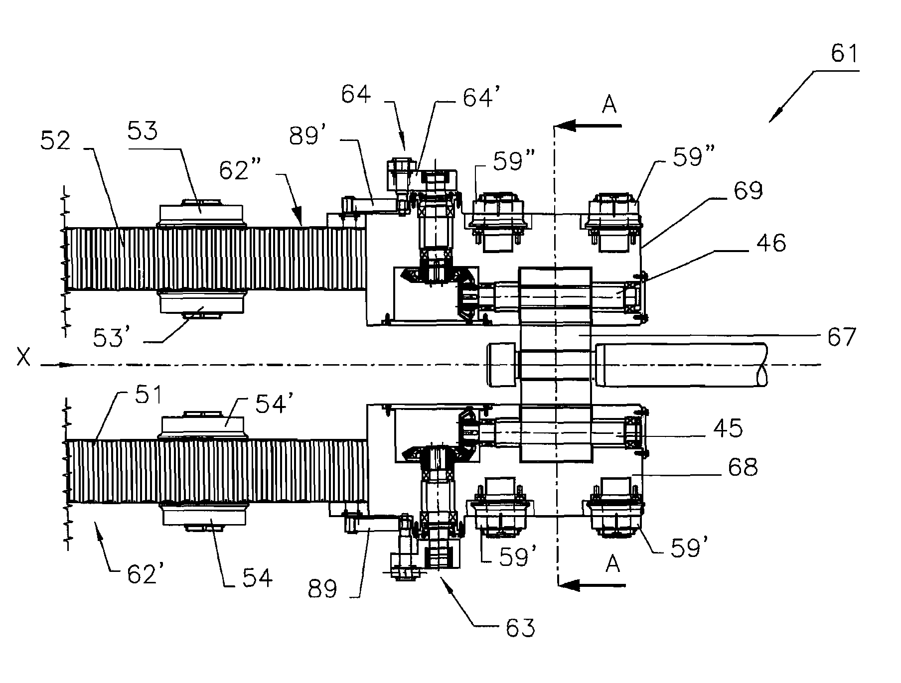 Mandrel conveying device for a tube rolling mill