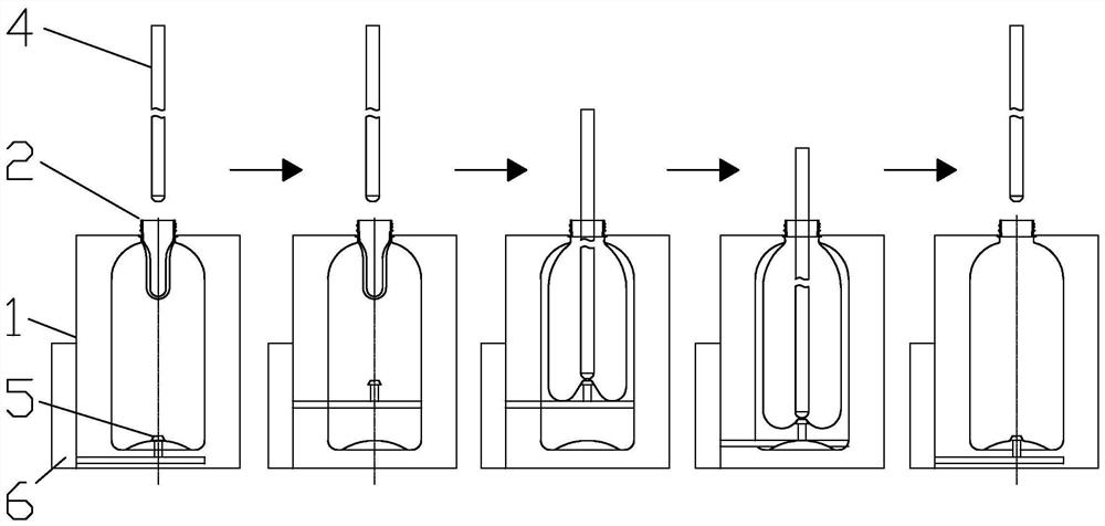 A method for axial and bidirectional orientation stretching hollow blow molding