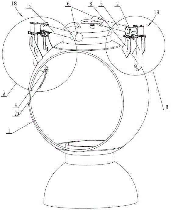 Fold-down ventilator for collective escape pods