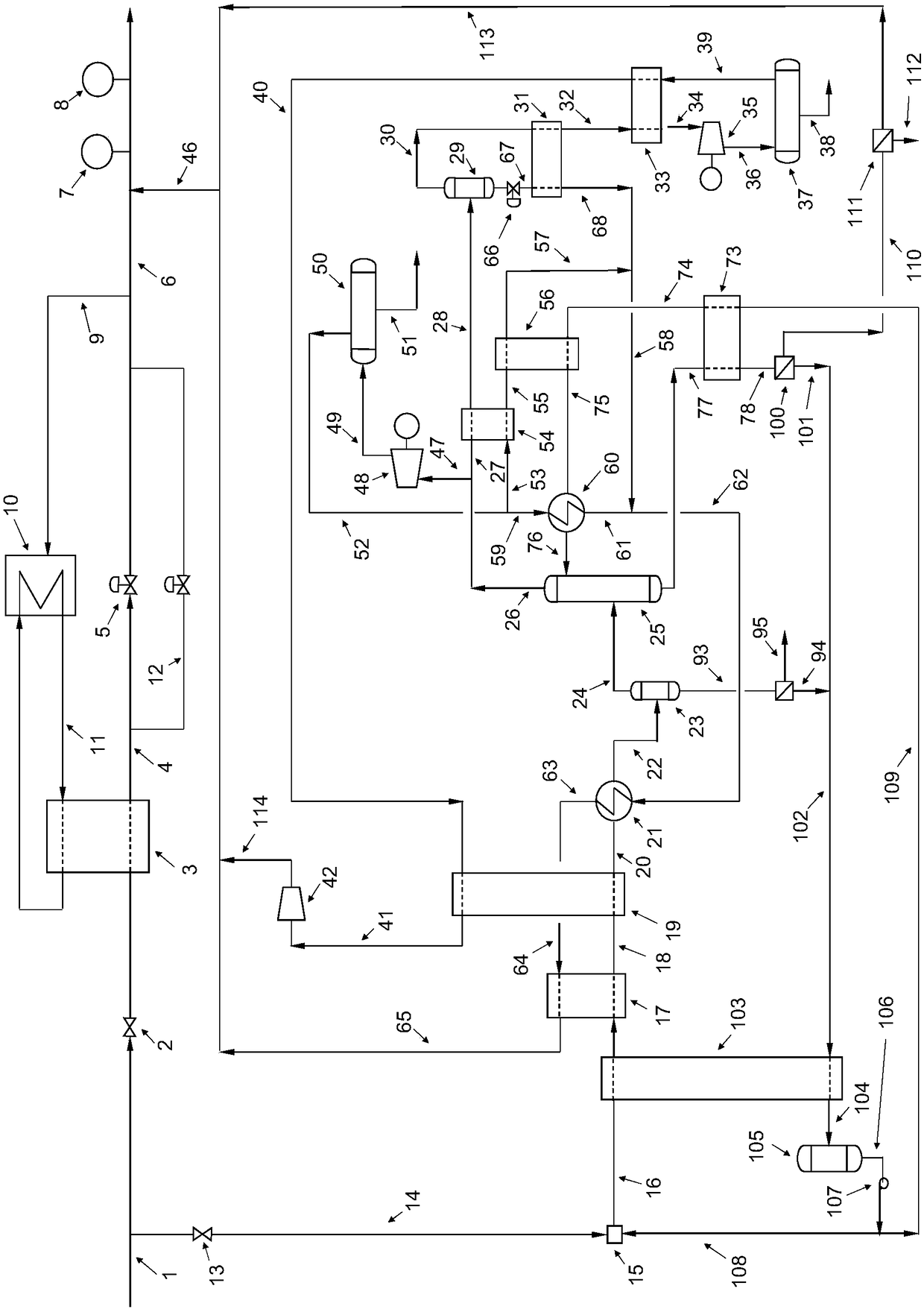 A method of preparing natural gas at a gas pressure reduction stations to produce liquid natural gas (LNG)